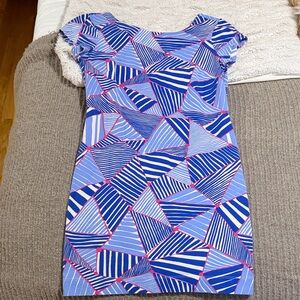 MAHI GOLD Geometric Blue and Pink Mini Dress - SIZE SMALL!